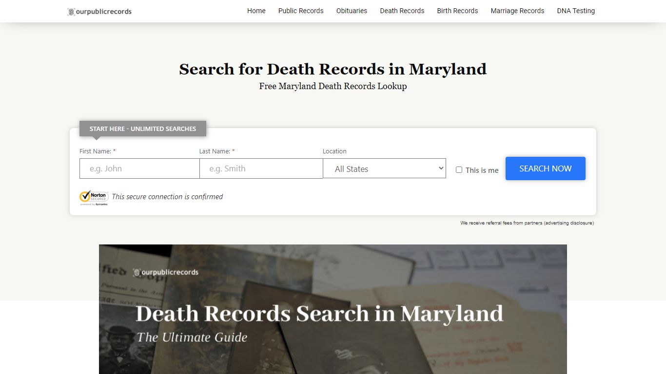 Search for Death Records in Maryland - Public Records Search