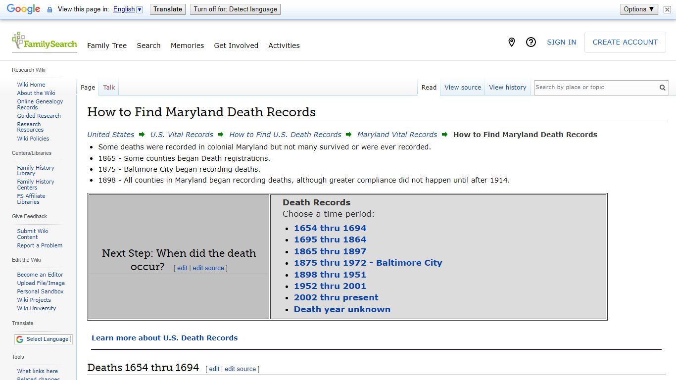 How to Find Maryland Death Records • FamilySearch